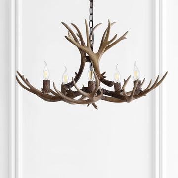 Eldora Adjustable Resin Antler LED Chandelier - JONATHAN Y